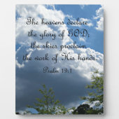 Plaque Photo Psaume 19:1 Les cieux déclarent la gloire de Dieu (Devant)