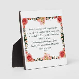 Plaque Photo Psaume 1, Jour de la Loi et Nuit, Rend son Fruit,