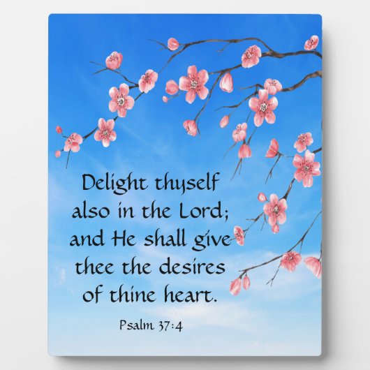 Plaque Photo Psaume 37:4 (Devant)