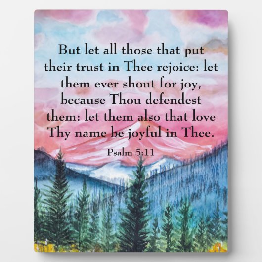 Plaque Photo Psaume 5:11 (Devant)