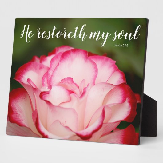 Plaque Photo Psaume Rose rose variable 23:3 Écriture (Côté)