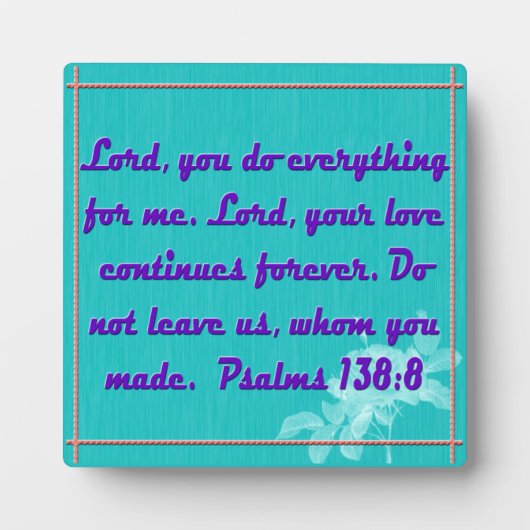 Plaque Photo Psaumes 138:8 (Devant)