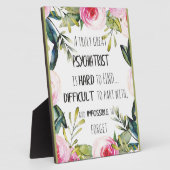 Plaque Photo Psychiatre Merci citation Idée cadeau (Côté)