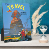 Plaque Photo Publicité vintage Egypt Air Travel (Côté)