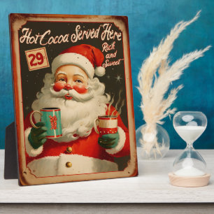 Plaque Photo Publicité vintage Père Noël Hot Cocoa