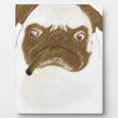 Plaque Photo Puggy Grumpy personnalisée avec Cigar (Devant)