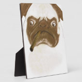 Plaque Photo Puggy Grumpy personnalisée avec Cigar (Côté)