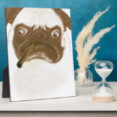 Plaque Photo Puggy Grumpy personnalisée avec Cigar (Côté)