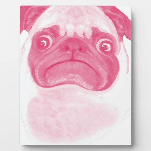 Plaque Photo Puggy PINK Grumpy personnalisée (Devant)