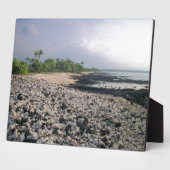 Plaque Photo PunaluGu Plage de sable noir Hawaii Big Island (Côté)