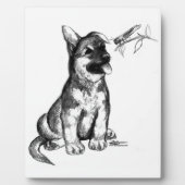 Plaque Photo Puppy and Grasshopper (Devant)