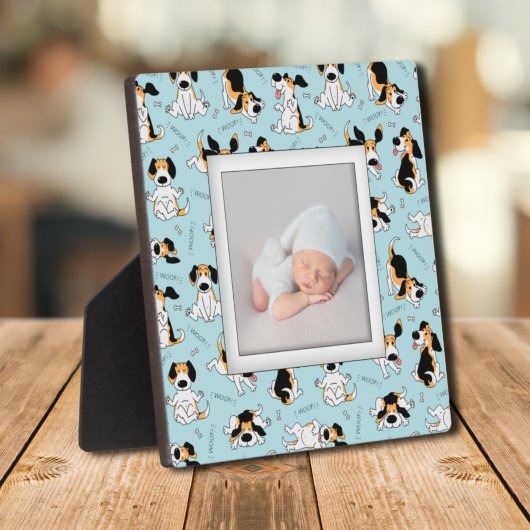 Plaque Photo Puppy Dog Pattern Frameless Family Photo Easel