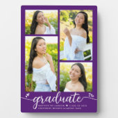 Plaque Photo Purple 4 Photo Graduation Moderne Calligraphie Coe (Devant)