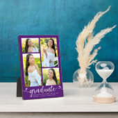 Plaque Photo Purple 4 Photo Graduation Moderne Calligraphie Coe (Côté)