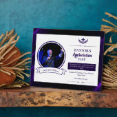Plaque Photo Purple Black Pastor Appréciation Church Tabletop (Côté)