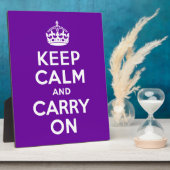 Plaque Photo Purple Gardez le calme et continuer (Côté)