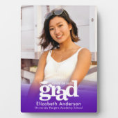 Plaque Photo Purple Graduation Photo Bold Typographie Minimalis (Devant)