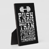 Plaque Photo Push plus dur que hier - Motivation de l'entraînem (Côté)