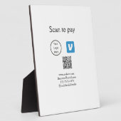 Plaque Photo Q R code venmo scanner pour payer ajouter le logo  (Côté)