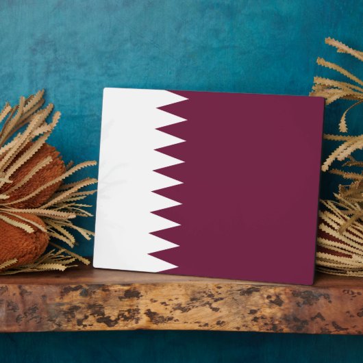 Plaque Photo Qatar - Drapeau du Qatar (Côté)