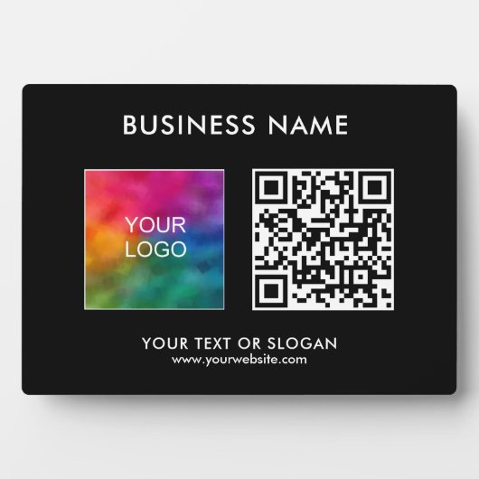 Plaque Photo QR Code Entreprise Logo Entreprise Personnalisé Ho (Devant)