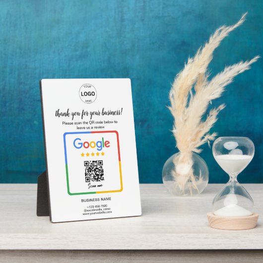 Plaque Photo Qr Code Google Commentaires des entreprises (Côté)