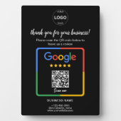 Plaque Photo Qr Code Google Commentaires Logo d'entreprise (Devant)