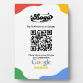 Plaque Photo QR Code Link Google Review (Devant)