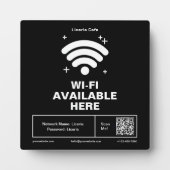 Plaque Photo Qr Code Nom commercial Minimal wifi Détails (Devant)