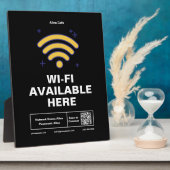 Plaque Photo Qr Code Nom commercial Minimal wifi Détails (Côté)