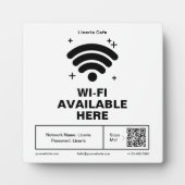 Plaque Photo Qr Code Nom commercial Minimal wifi Détails (Devant)