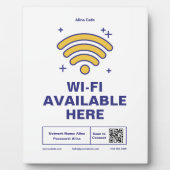 Plaque Photo Qr Code Nom commercial Minimal wifi Détails (Devant)