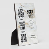 Plaque Photo QR Code Payment Business Logo Marble Professional (Côté)