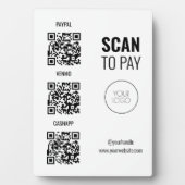 Plaque Photo QR Code Scan to Pay Business Professional (Devant)