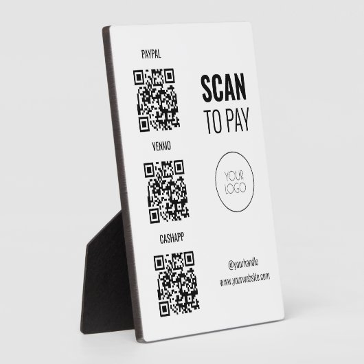 Plaque Photo QR Code Scan to Pay Business Professional (Côté)