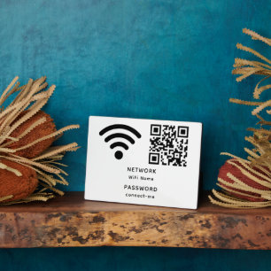 Plaque Photo QR Code Wifi Mot de passe et réseau personnalisé