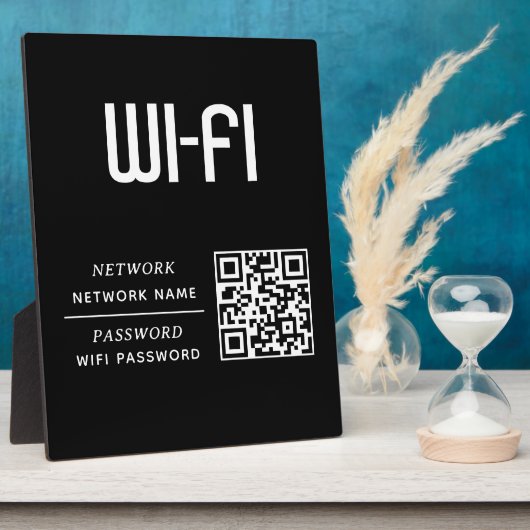 Plaque Photo QR Code Wifi Network Name & Password  (Côté)