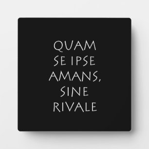 Plaque Photo Quam se ipse amans sine rivale