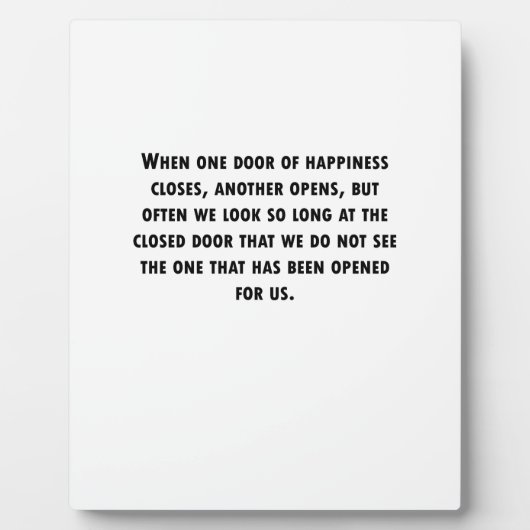 Plaque Photo Quand une porte se ferme (Devant)