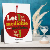 Plaque Photo Que la nourriture soit ton médicament APPLE (Côté)