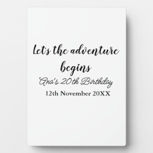 Plaque Photo que l'aventure commence 20e anniversaire ajouter n