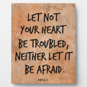 Plaque Photo Que votre coeur ne soit pas troublé verset bibliqu (Devant)