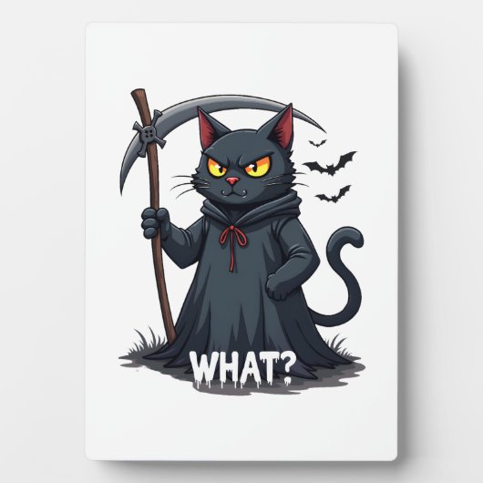Plaque Photo Quel Chat Chat Noir Halloween Chat Effrayant Chat (Devant)
