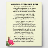 Plaque Photo QUI VOUS AIME MEILLEUR poème MÈRE (Devant)