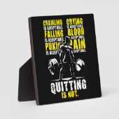 Plaque Photo Quitter N'Est Pas Acceptable - Gym Motivationnel (Recto)