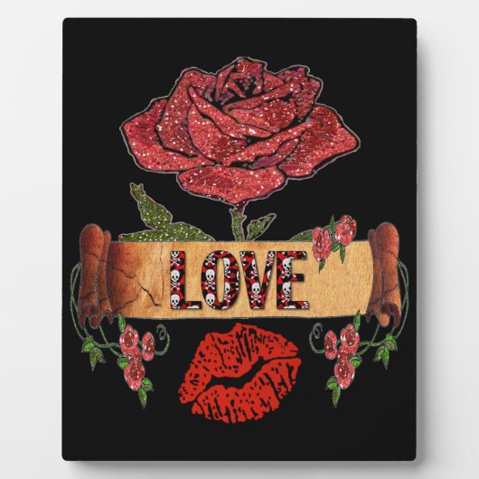 Plaque Photo RAB Rockabilly Saint-Valentin Roses, Amour & Rouge (Devant)