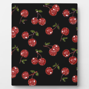 Plaque Photo RAB Rockabilly très cerise cerises sur noir