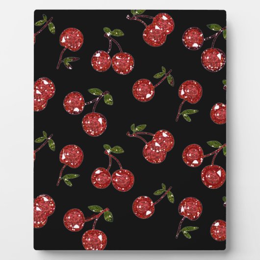 Plaque Photo RAB Rockabilly très cerise cerises sur noir (Devant)