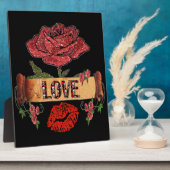 Plaque Photo RAB Rockabilly Valentine Roses, Love & Lipstick (Côté)