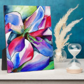 Plaque Photo Rainbow Azalea fleur aquarelle originale (Côté)